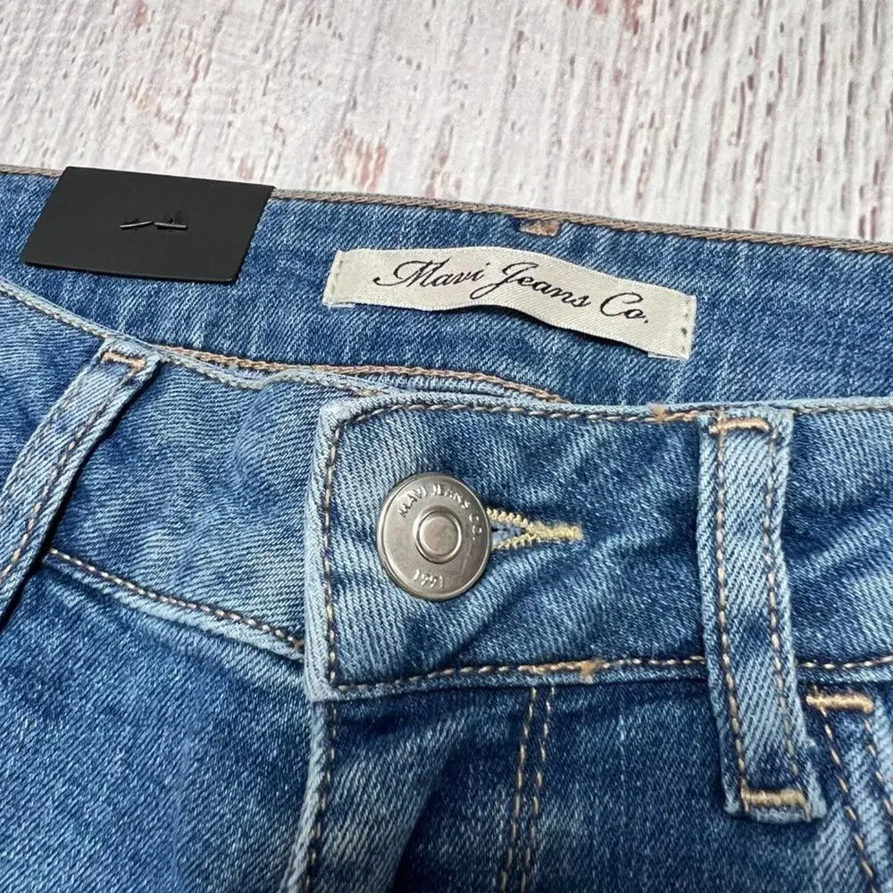 Mavi Tess High Rise Skinny Jeans Indigo Rhinestone Embellished Size 27 NWT